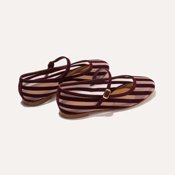 The Demi Jane - Burgundy Striped Mesh - Image 6