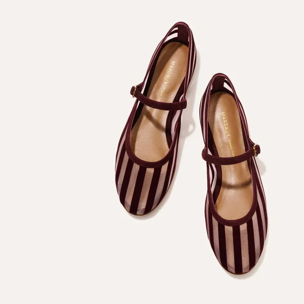The Demi Jane - Burgundy Striped Mesh - Image 3