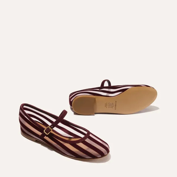 The Demi Jane - Burgundy Striped Mesh - Image 4