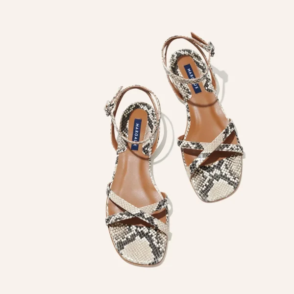 The Flat Sandal - Natural Python Embossed - Image 4