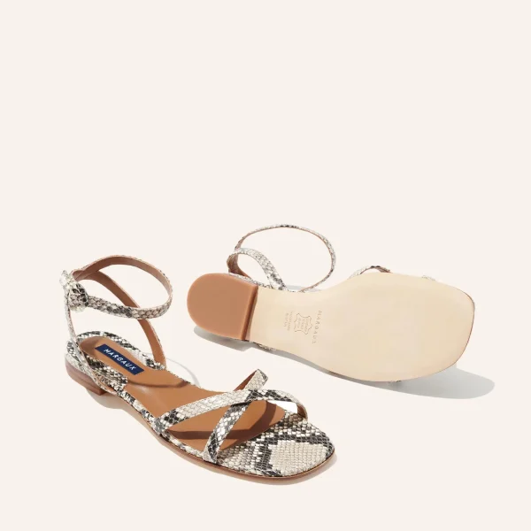 The Flat Sandal - Natural Python Embossed - Image 5