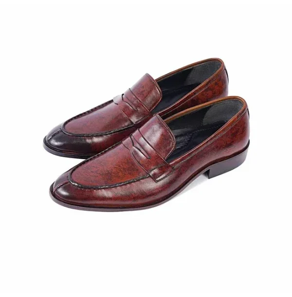 Handmade Men Brown Moccasin Shoes, Formal Slip on Shoes, Loafer Shoe - Image 2