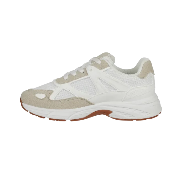 Hollie Lace Up Chunky Trainer - Ecru/White - Image 3