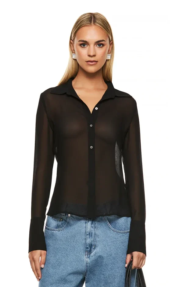 THE MAGDA BLACK SHIRT - Image 2