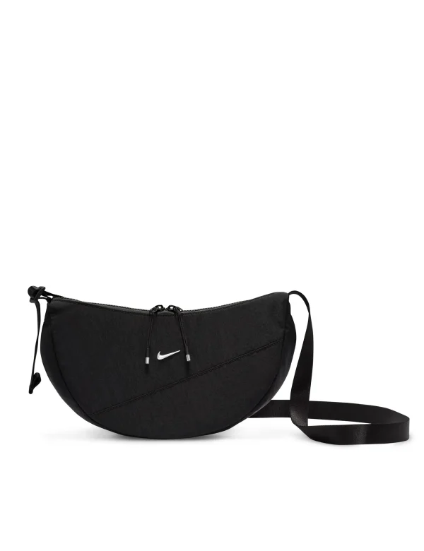 Aura Crescent Cross-Body Bag - Black/Matte Silver