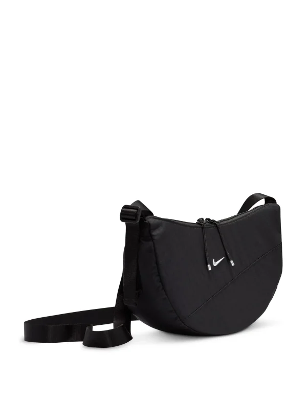 Aura Crescent Cross-Body Bag - Black/Matte Silver - Image 3