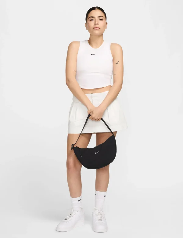 Aura Crescent Cross-Body Bag - Black/Matte Silver - Image 6