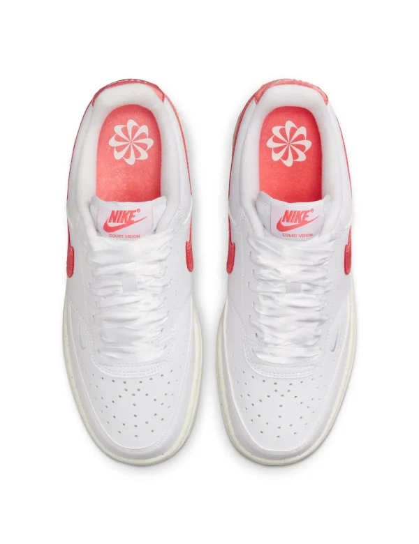 Court Vision Low Next Nature Shoes - White/Magic Ember/Sail - Image 4
