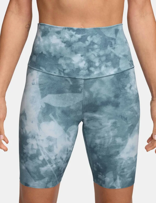 Zenvy 8" Printed Biker Shorts - Smokey Blue