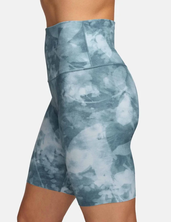 Zenvy 8" Printed Biker Shorts - Smokey Blue - Image 3