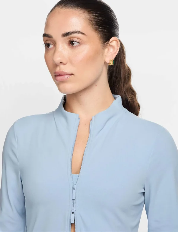 Zenvy Full-Zip Long-Sleeve Top - Light Armory Blue/Cool Grey - Image 3