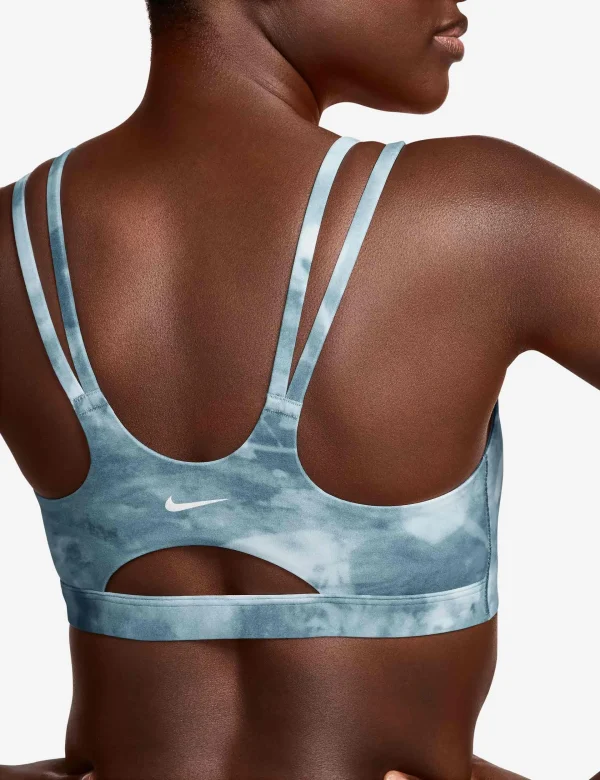 Zenvy Light Support Printed Sports Bra - Smokey Blue/White - Image 3