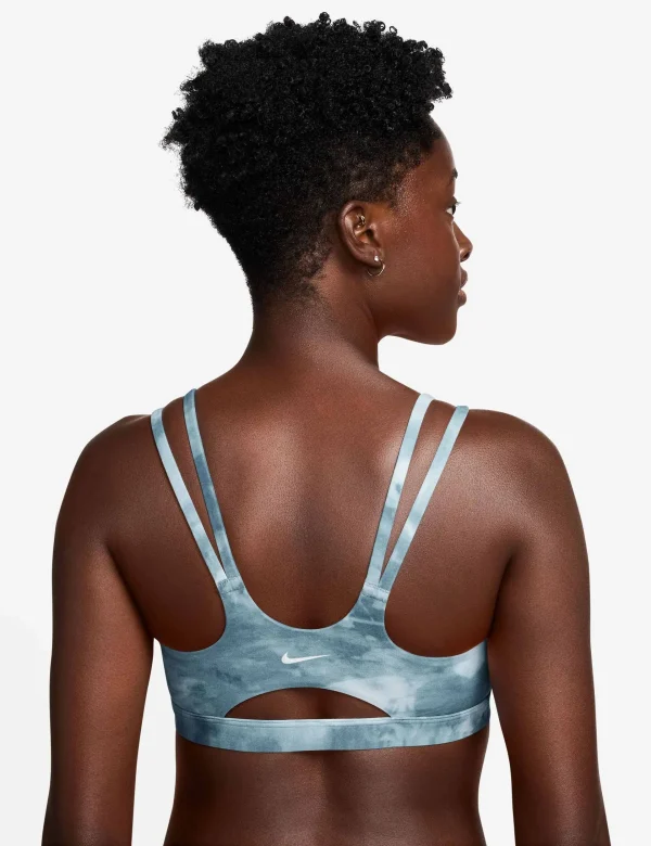 Zenvy Light Support Printed Sports Bra - Smokey Blue/White - Image 2