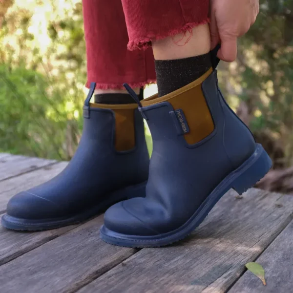 Bobbi Ankle Boot // Oxford Blue & Tan - Image 8