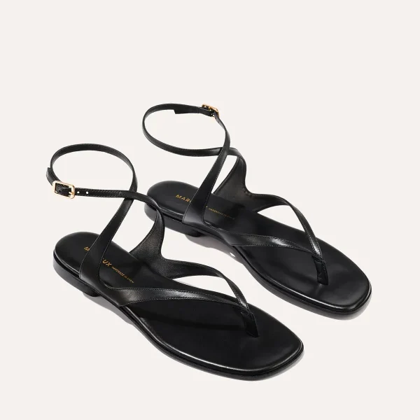 The Palermo Sandal - Black Nappa - Image 3