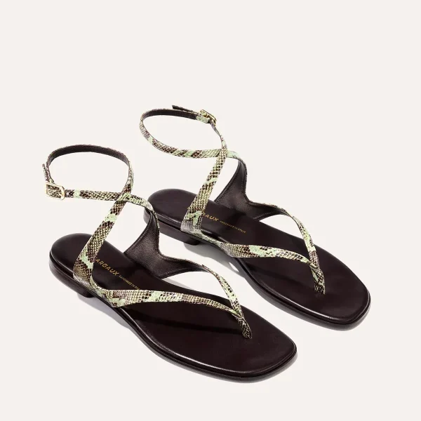 The Palermo Sandal - Mint Chocolate Python Embossed - Image 2