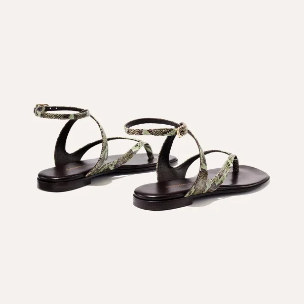 The Palermo Sandal - Mint Chocolate Python Embossed - Image 3