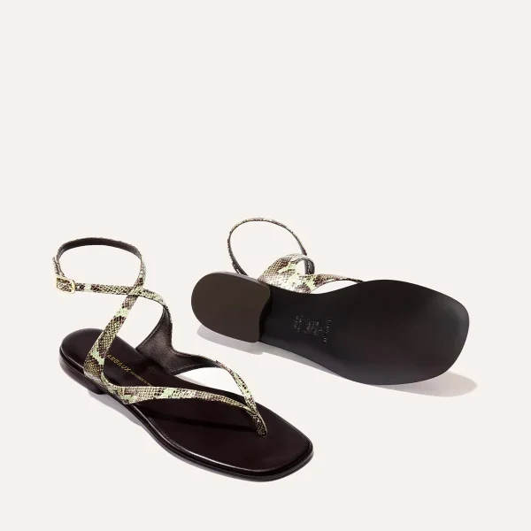 The Palermo Sandal - Mint Chocolate Python Embossed - Image 4
