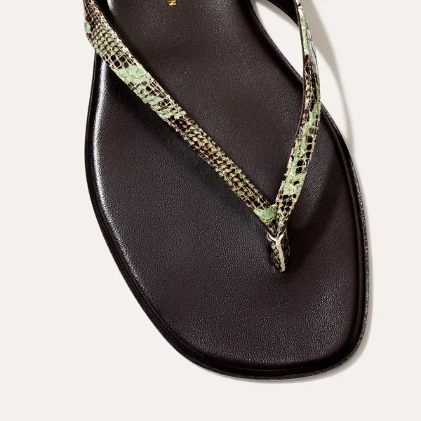 The Palermo Sandal - Mint Chocolate Python Embossed - Image 5