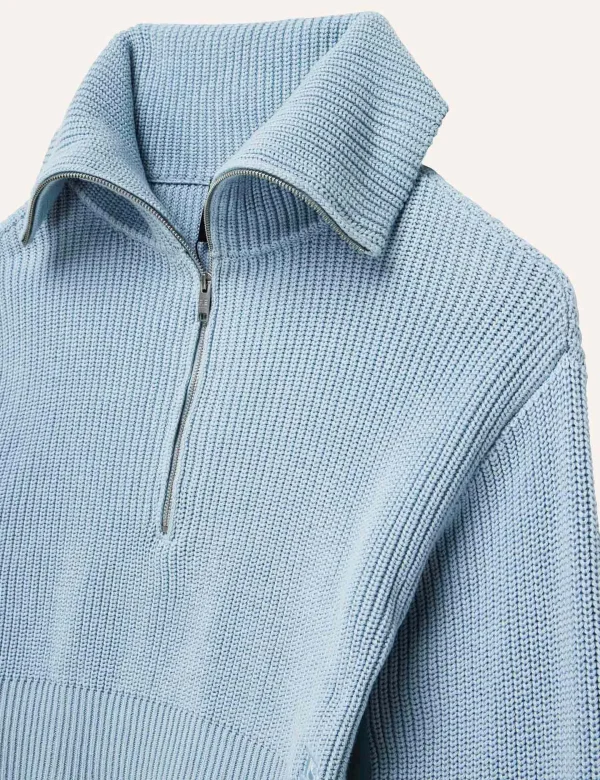 High Season Zip Neck Knit - Ice Blue - Image 6