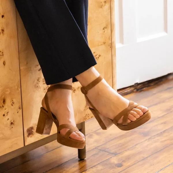 The Platform Sandal - Maple Suede - Image 2