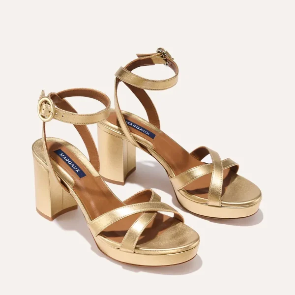 The Platform Sandal - Gold Nappa - Image 3