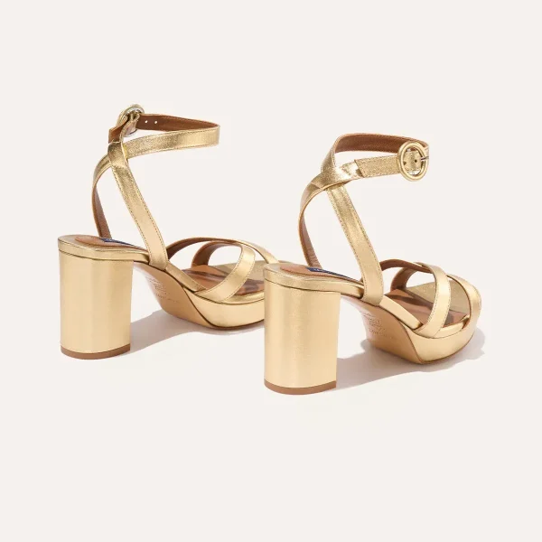 The Platform Sandal - Gold Nappa - Image 4