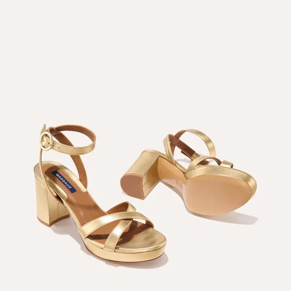 The Platform Sandal - Gold Nappa - Image 5