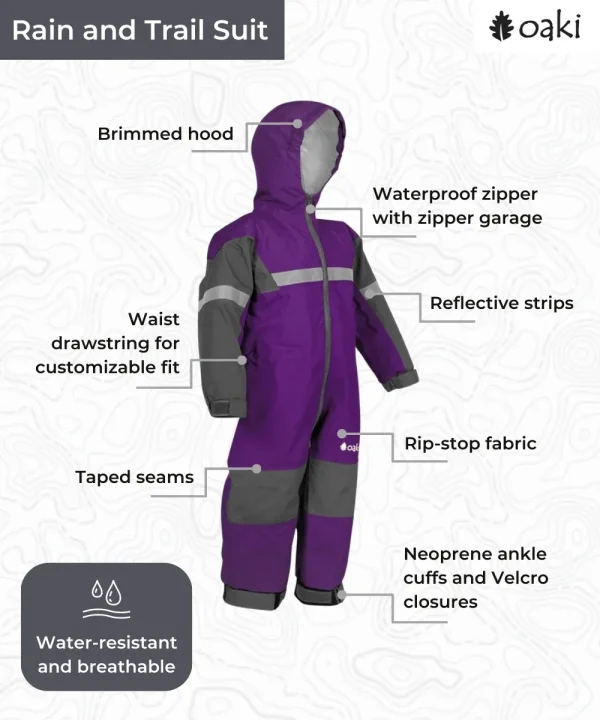 Children's Trail Suit, Deep Purple - Image 2