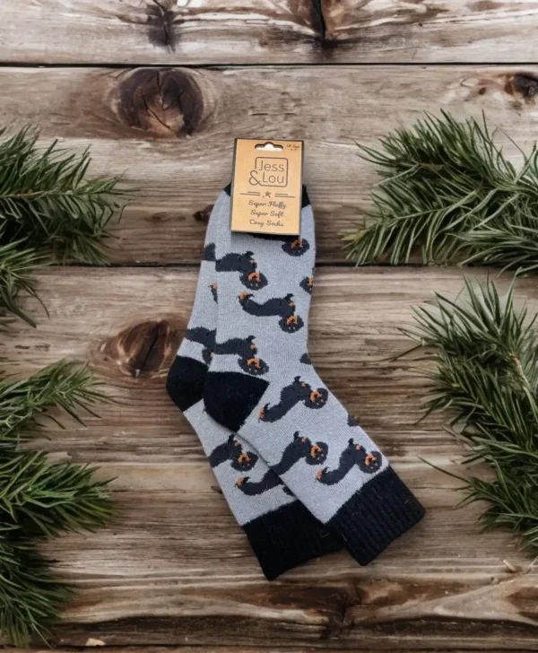 Jess & Lou - Dachshund Ribbed Cosy Socks - Image 3