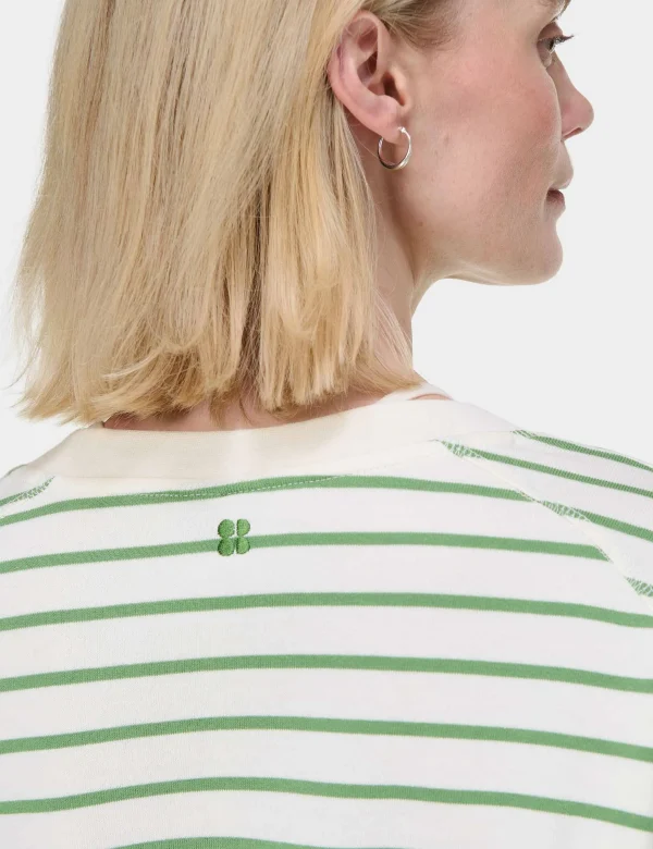 After Class Crop Sweatshirt - Lilywhite Green Stripe - Image 3