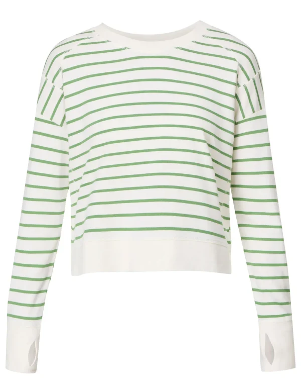 After Class Crop Sweatshirt - Lilywhite Green Stripe - Image 6