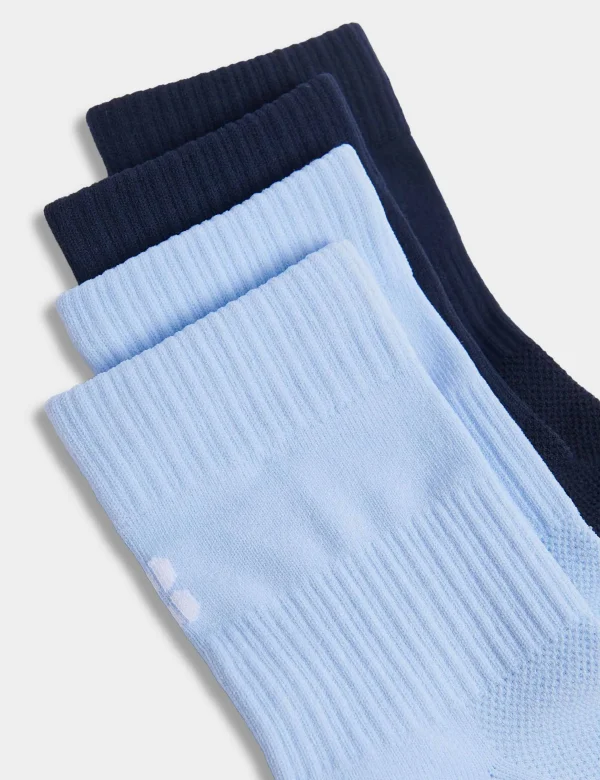 Crew Running Socks 2 Pack - Breeze Blue/Navy Blue - Image 2