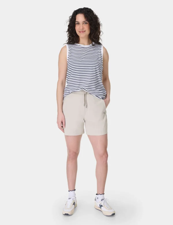 Essential Sleeveless Vest - White Navy Stripe - Image 5