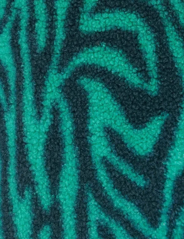 Karma Fleece Half Zip - Green Abstract Zebra Print - Image 7