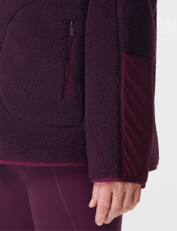 Plush Textured Zip Up - Midnight Cherry Purple - Image 5