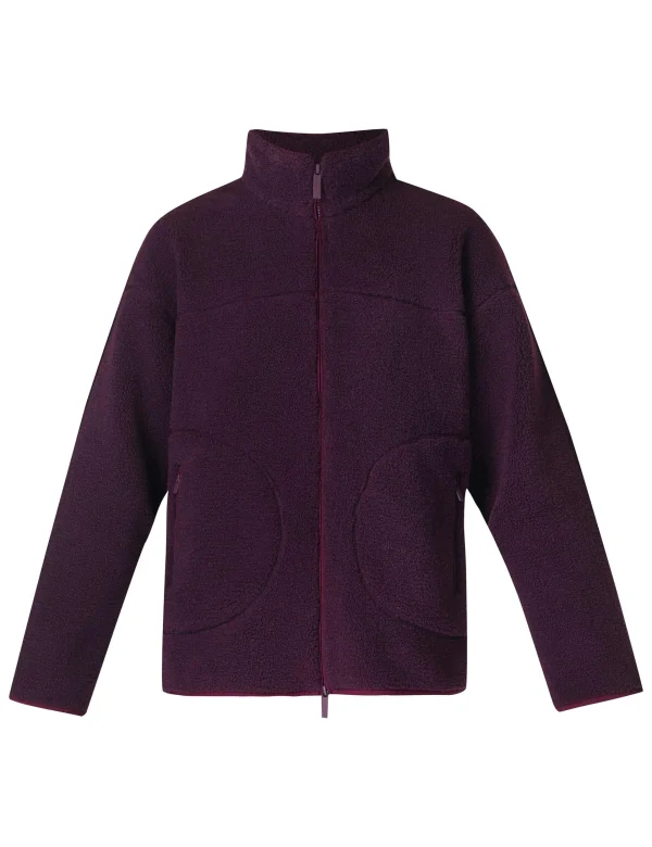 Plush Textured Zip Up - Midnight Cherry Purple - Image 8