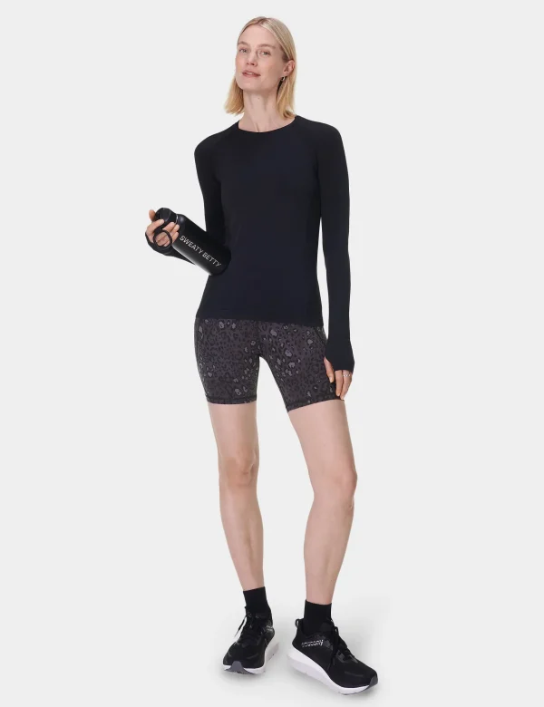 Power 6" Cycling Shorts - Black Luxe Leopard - Image 7