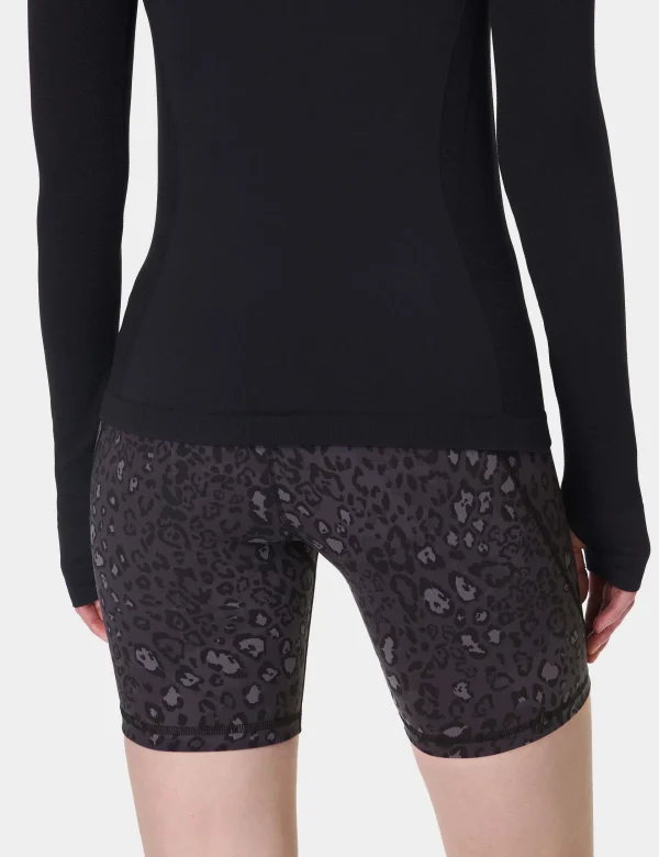 Power 6" Cycling Shorts - Black Luxe Leopard - Image 5