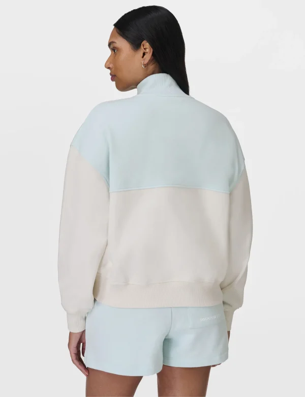 Revive Crop Half Zip - Day Break Blue Lily White - Image 2