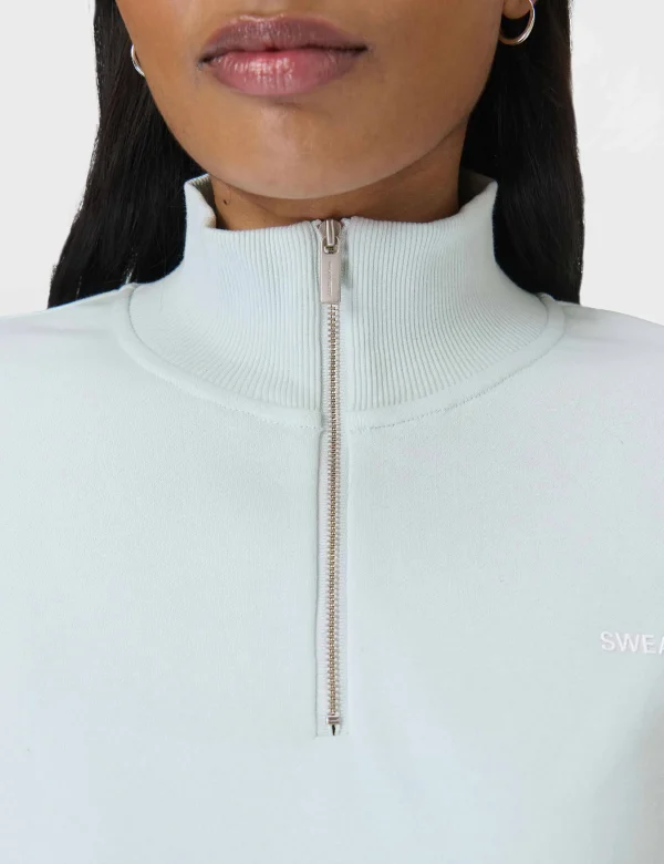 Revive Crop Half Zip - Day Break Blue Lily White - Image 3