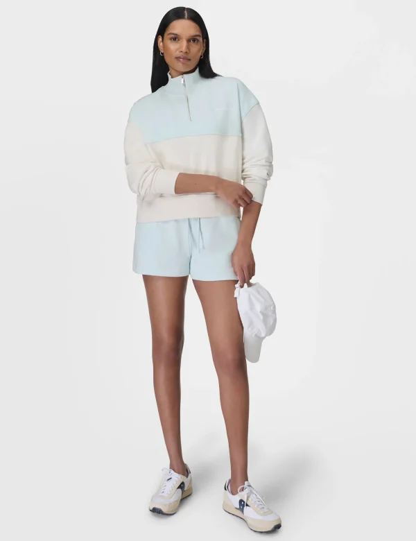 Revive Crop Half Zip - Day Break Blue Lily White - Image 5