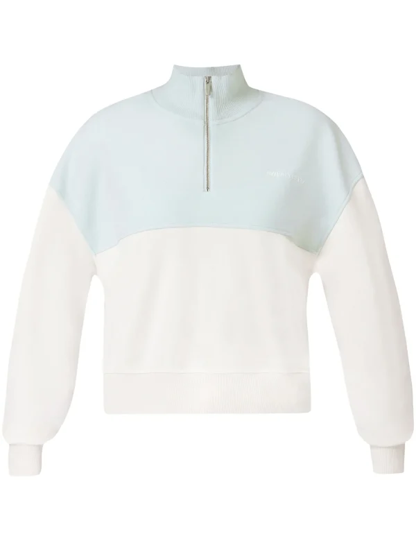 Revive Crop Half Zip - Day Break Blue Lily White - Image 6