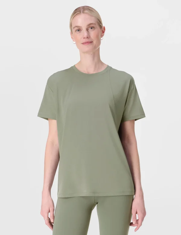 Soft Flow Studio Wrap Back T-Shirt - Willow Green - Image 2