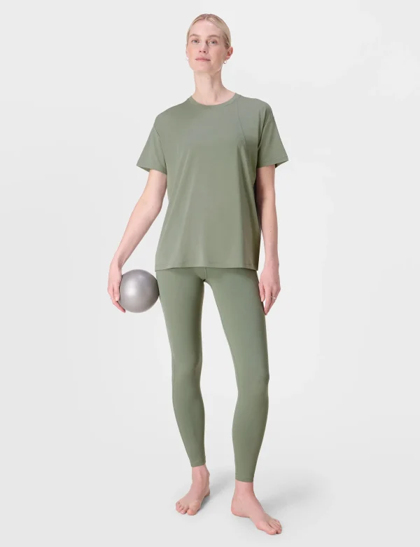 Soft Flow Studio Wrap Back T-Shirt - Willow Green - Image 5