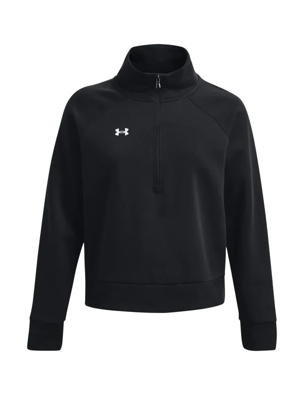 Rival Fleece 1/2 Zip - Black/White - Image 5