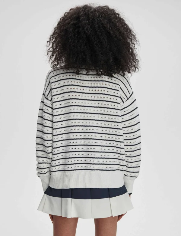 Antonia Relaxed Cardigan - White/Blue Nights - Image 3