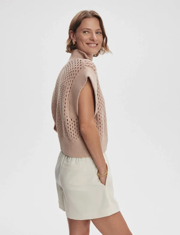 Gaines Half-Zip Knit - Light Taupe - Image 3