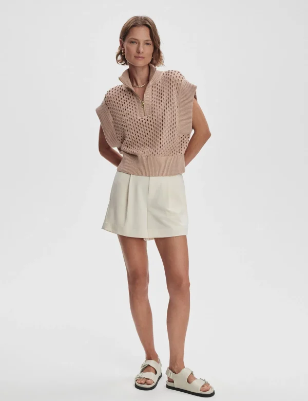 Gaines Half-Zip Knit - Light Taupe - Image 4