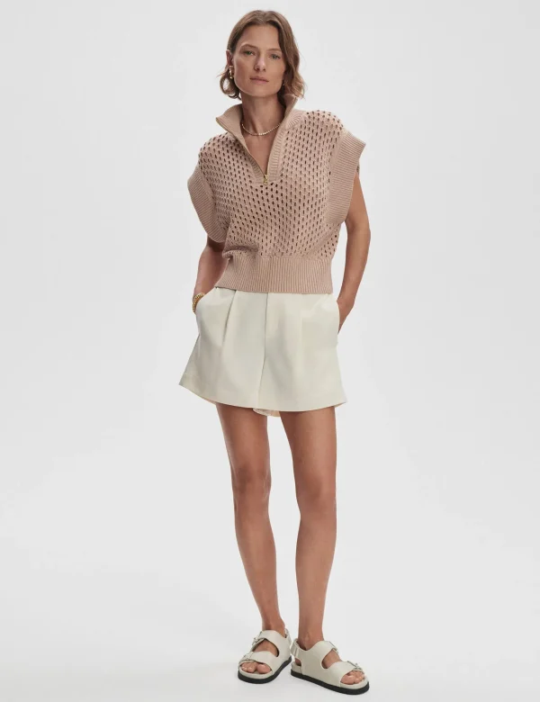 Gaines Half-Zip Knit - Light Taupe - Image 5